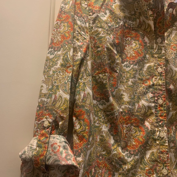 Talbots green/coral paisley blouse size 12 - Picture 2 of 7